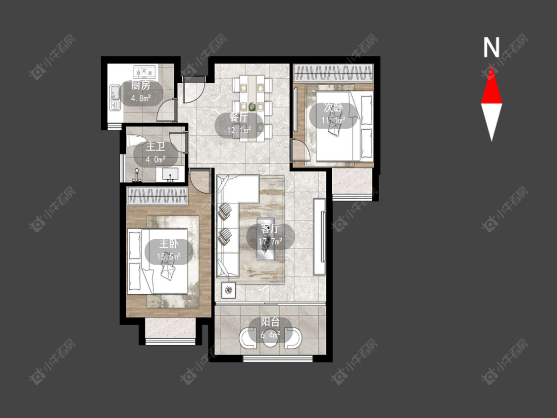 常州大名城西区二区在售二手房源户型图_小牛看房