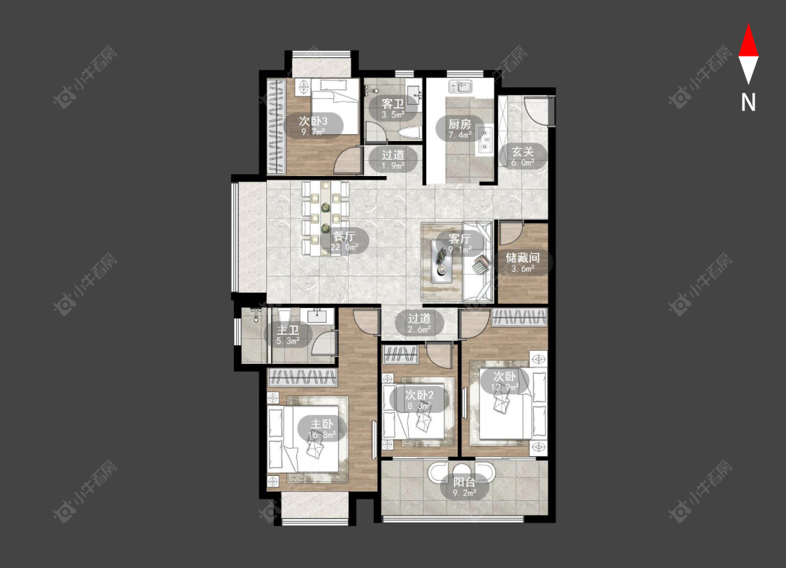 常州九洲玺在售二手房源户型图_小牛看房