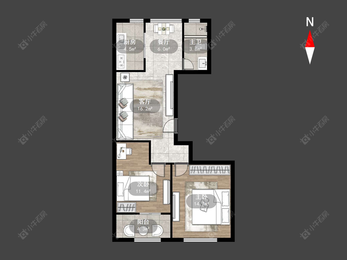 常州朗诗国际在售二手房源户型图_小牛看房