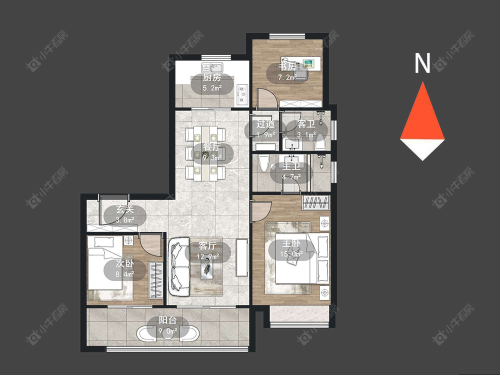 常州白云新城文华园在售二手房源户型图_小牛看房