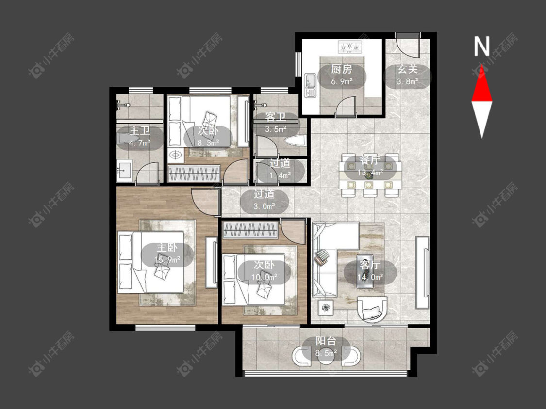 常州观湖名轩在售二手房源户型图_小牛看房