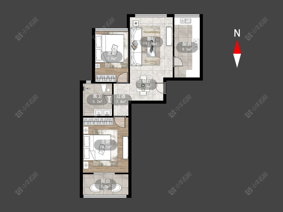 常州永宁星座公寓在售二手房源户型图_小牛看房