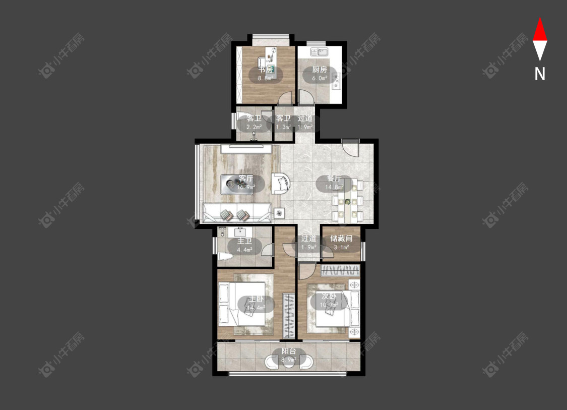 常州九洲玺在售二手房源户型图_小牛看房