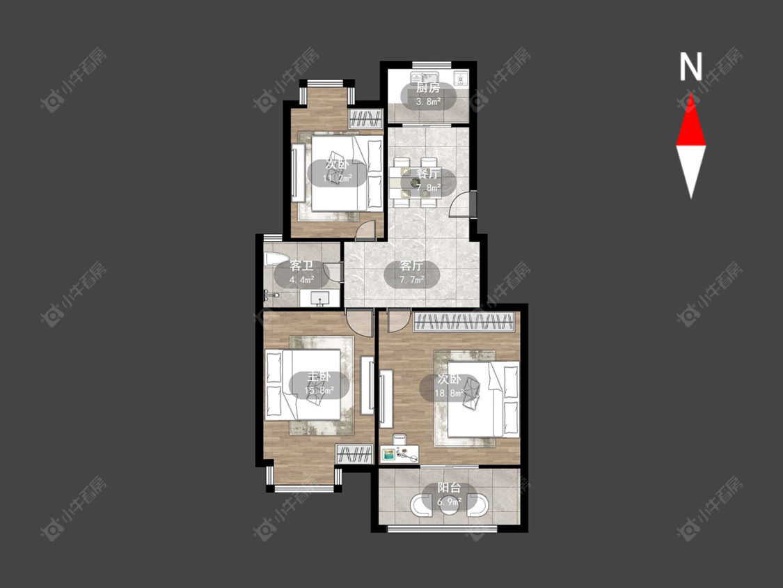 青竹苑C区房源户型图 常州青竹苑C区在售二手房源户型图_小牛看房
