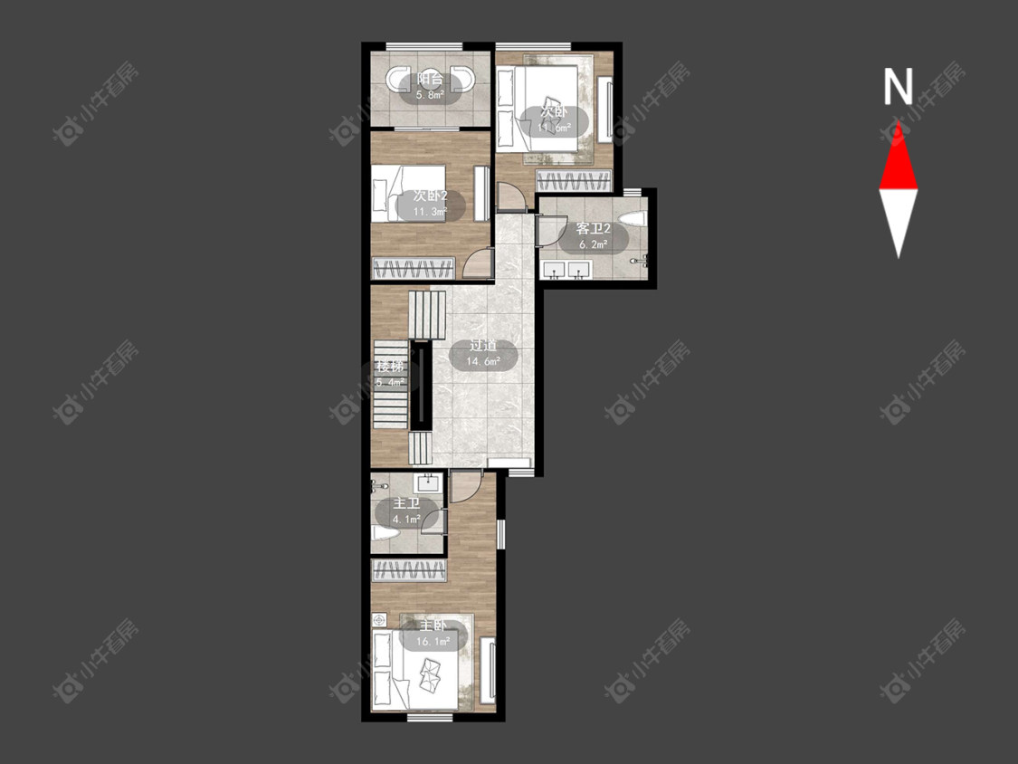 常州美林湖花园一区别墅在售二手房源户型图_小牛看房