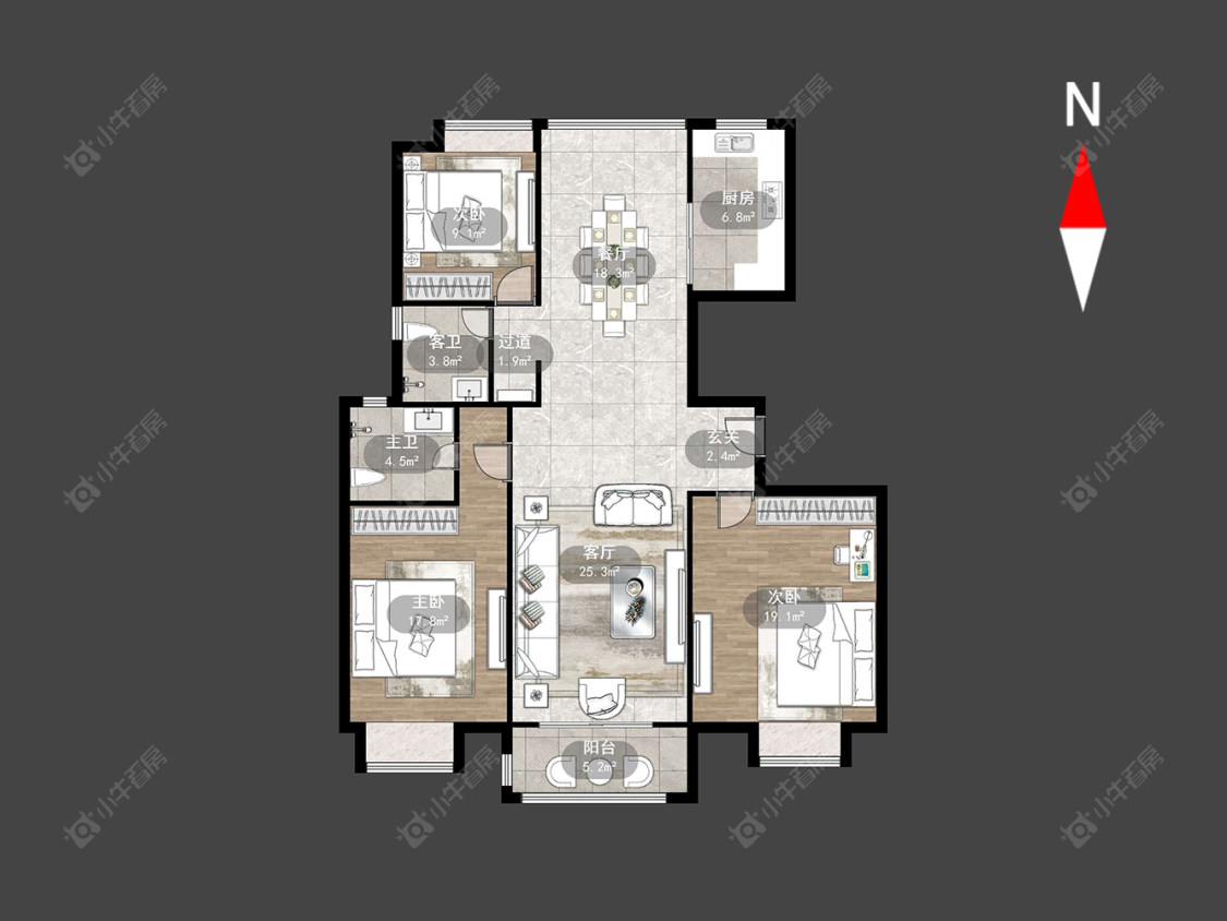 常州水木年华花园在售二手房源户型图_小牛看房