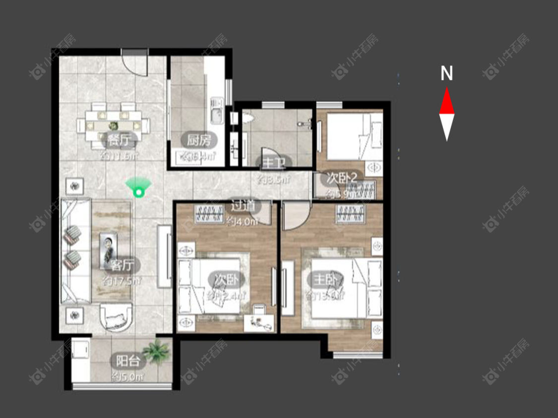 常州滨江豪园在售二手房源户型图_小牛看房