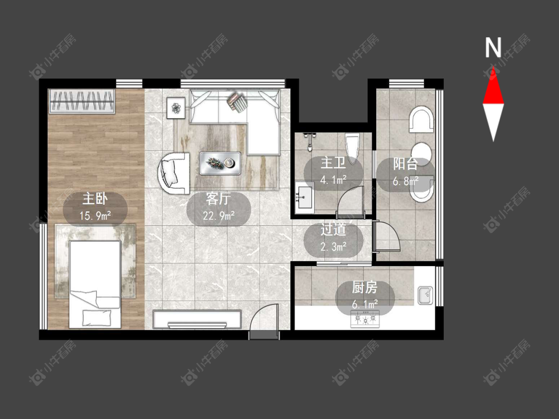 常州新北万达广场在售二手房源户型图_小牛看房