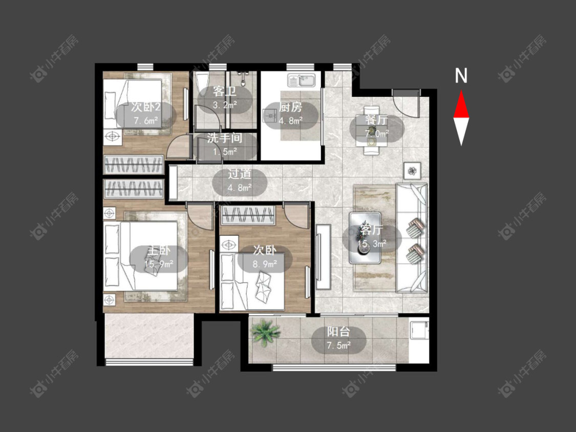 常州嘉宏空港国际星光城在售二手房源户型图_小牛看房