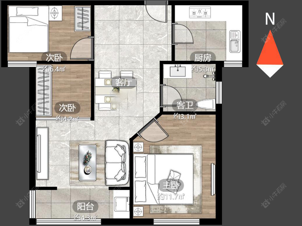 常州翰林雅居花苑在售二手房源户型图_小牛看房