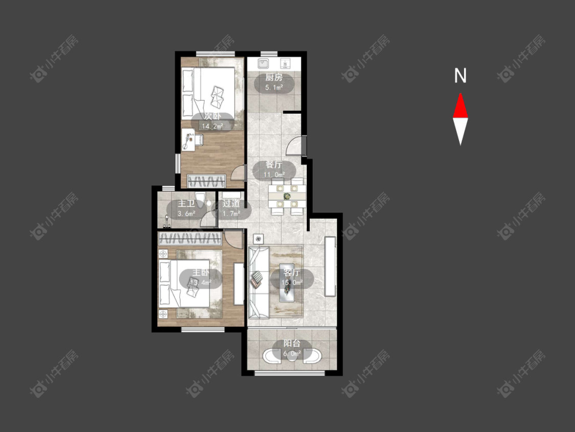 常州百兴澜庭在售二手房房源户型图_小牛看房