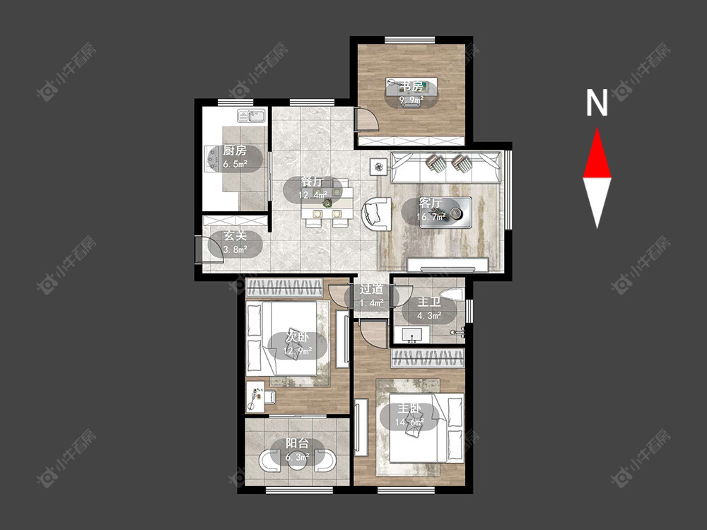 常州景城名轩在售二手房源户型图_小牛看房