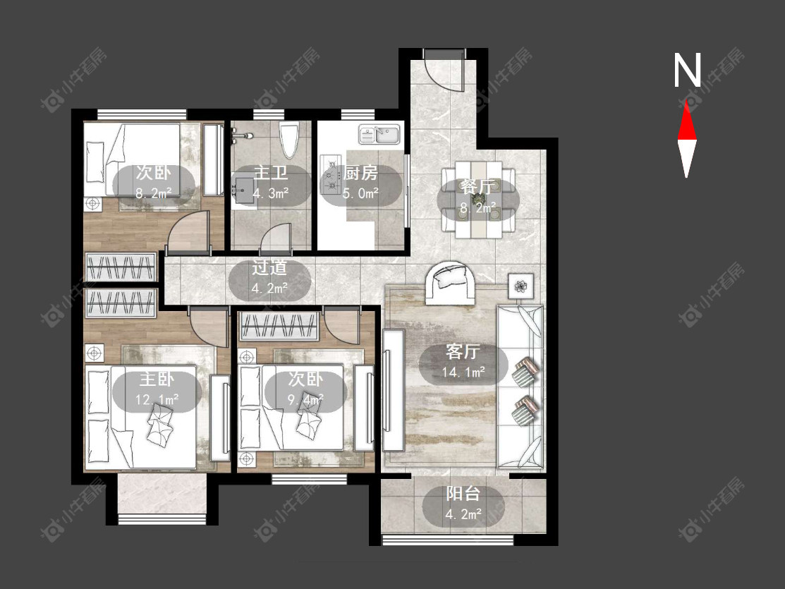 华润国际六期房源户型图 常州华润国际六期在售二手房源户型图_小牛看房