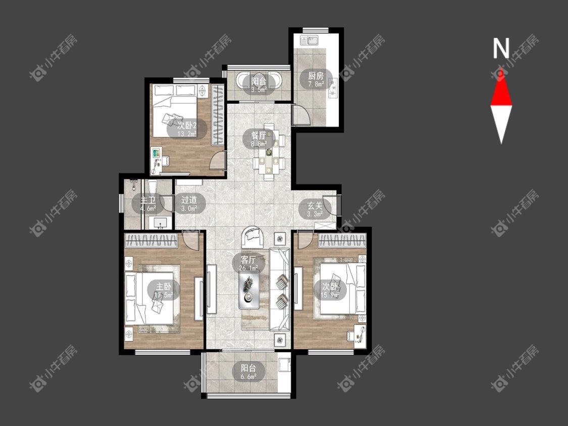 常州金梅花园南区在租房源户型图_小牛看房