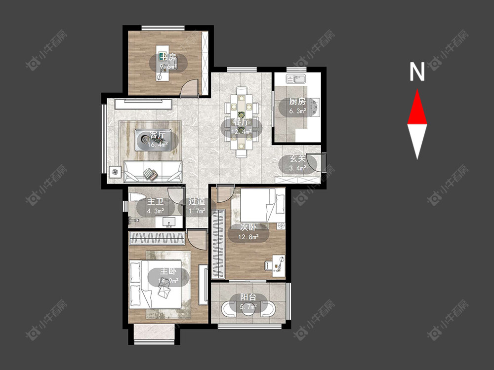 常州景城名轩在售二手房源户型图_小牛看房
