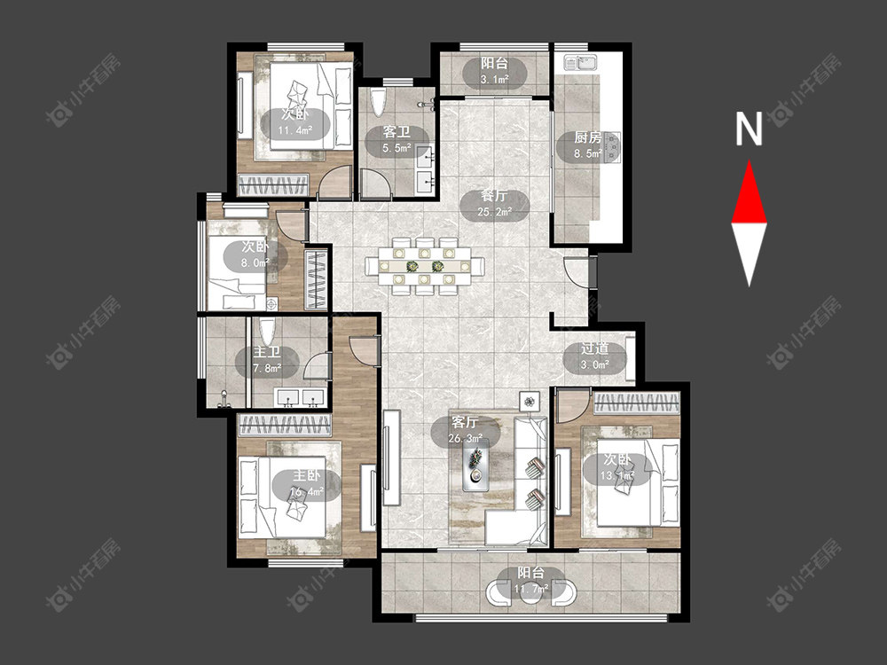 常州绿城江南里在售二手房源户型图_小牛看房