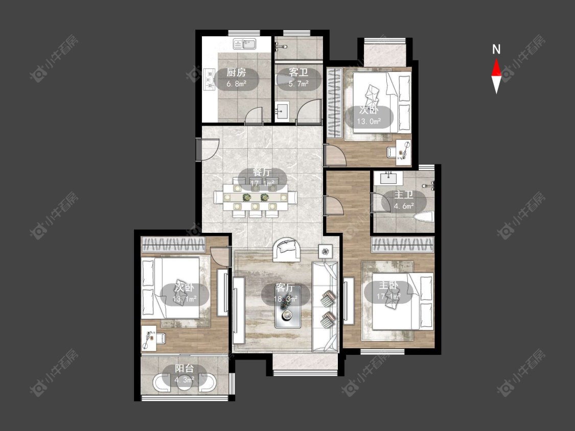 常州金海花苑在售二手房源户型图_小牛看房
