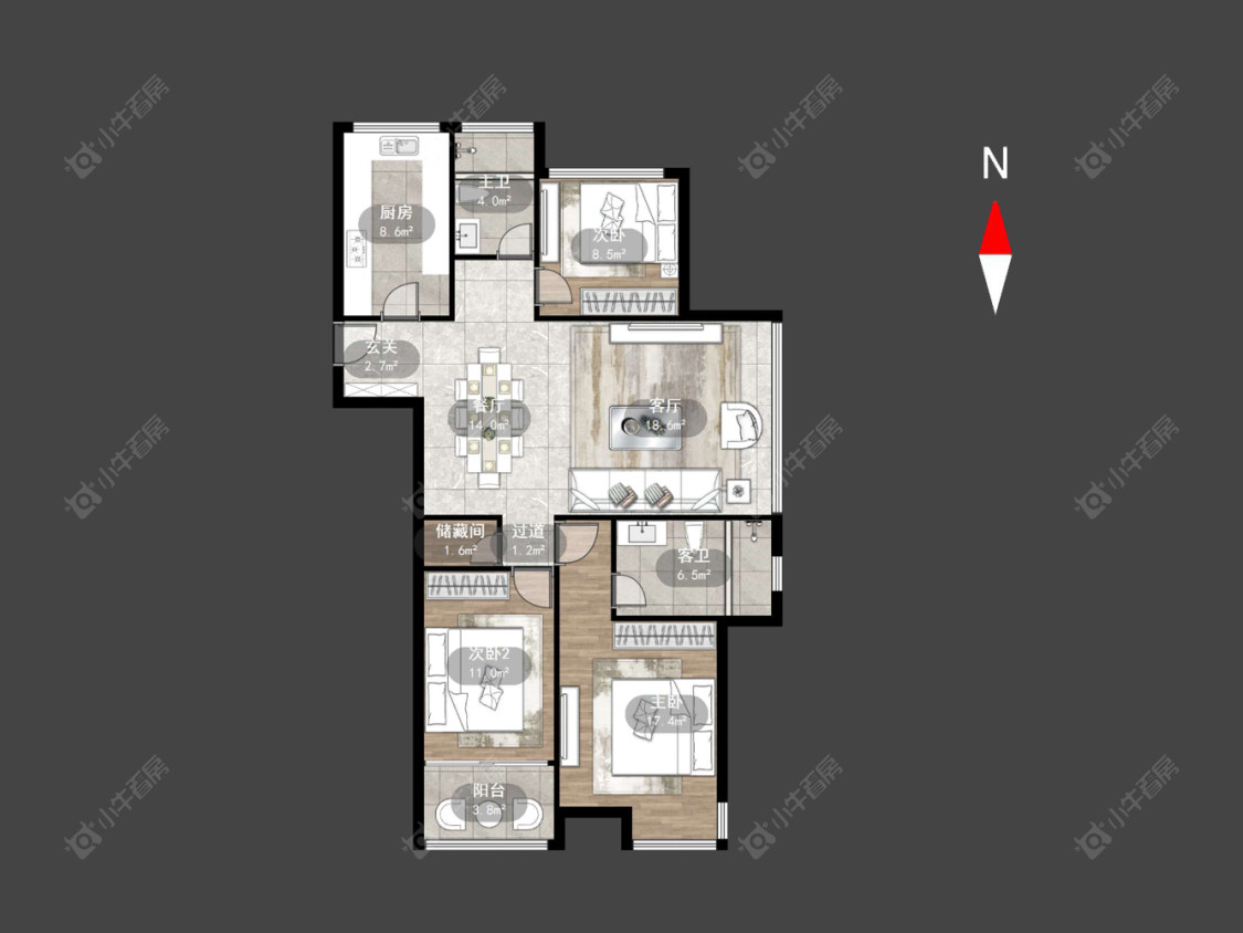 九龙仓繁华里房源户型图 常州九龙仓繁华里在售二手房源户型图_小牛看房