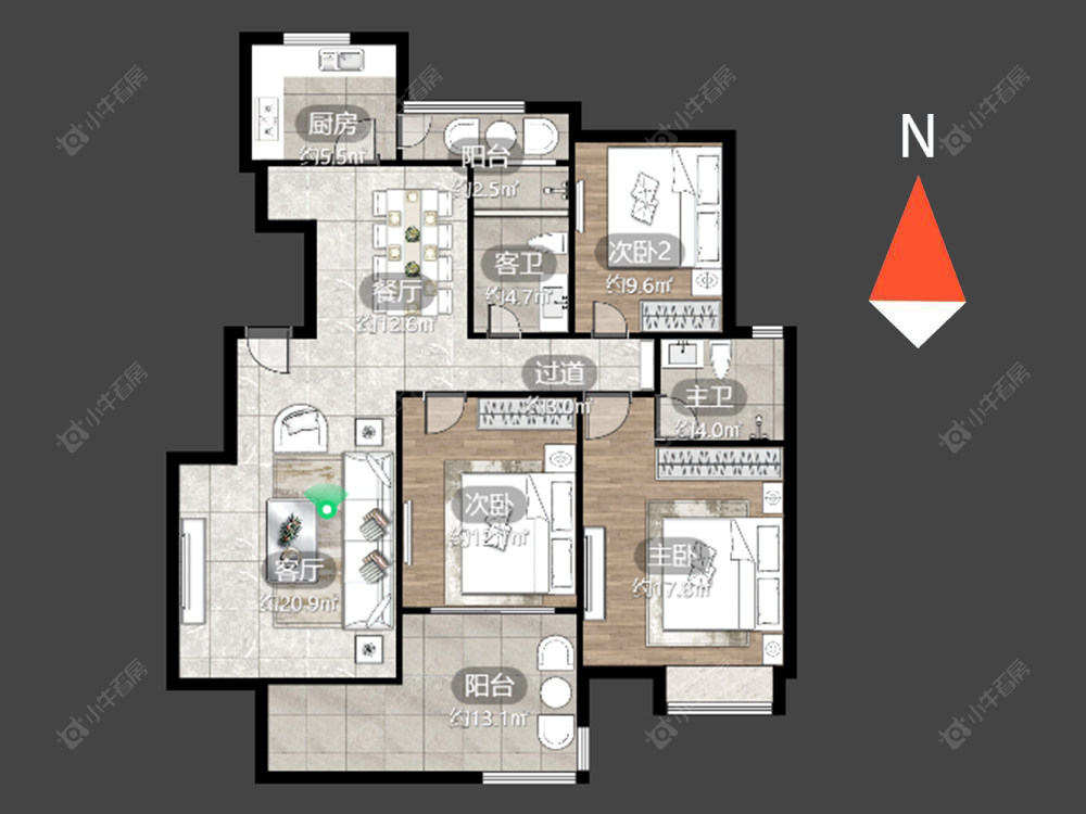 常州新城南都花海在售二手房源户型图_小牛看房