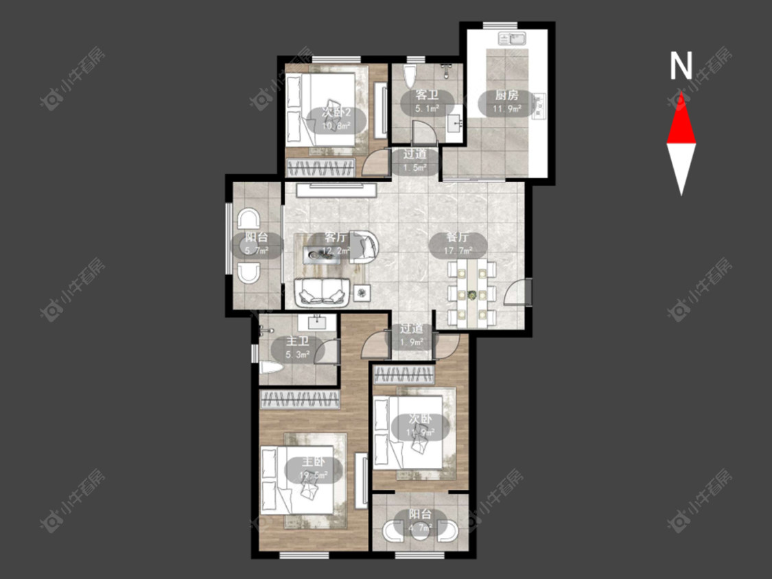 常州清水湾花园二期在售二手房源户型图_小牛看房