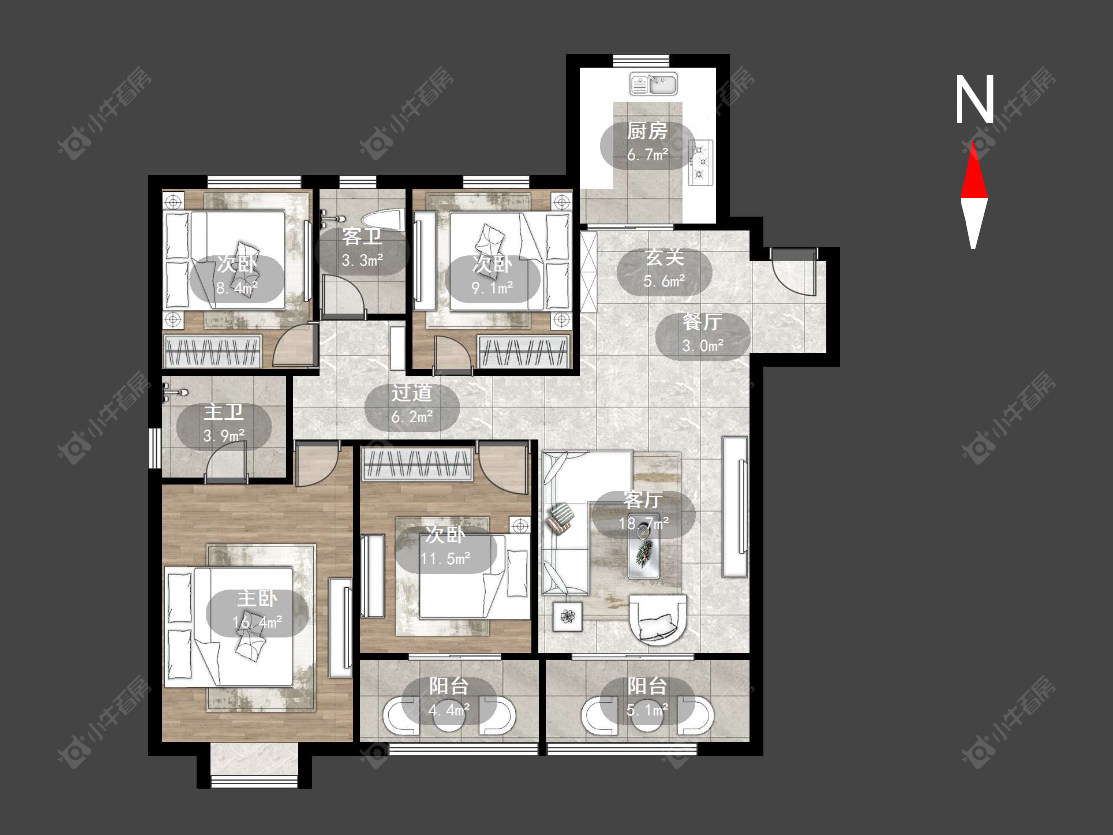 常州华润国际六期在售二手房源户型图_小牛看房
