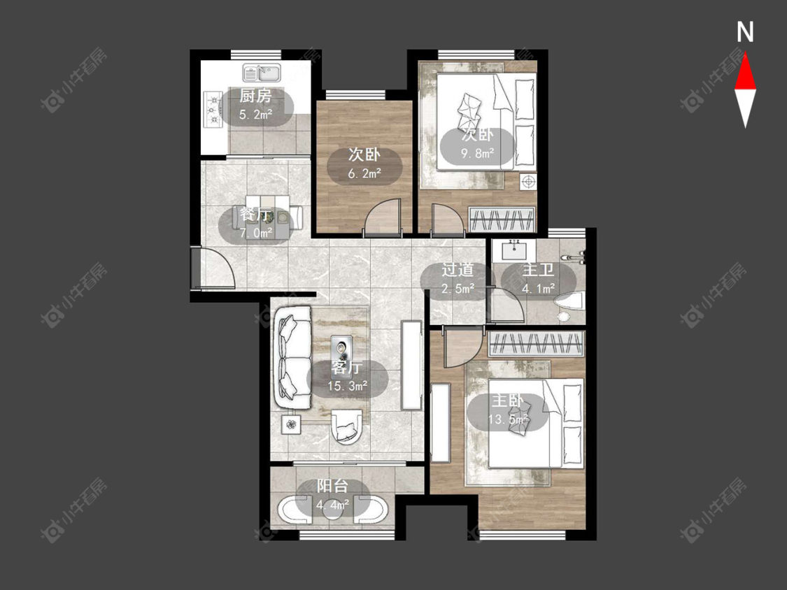常州新城域一期在售二手房源户型图_小牛看房