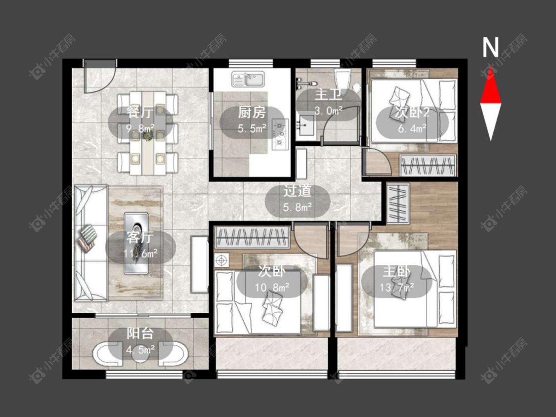 常州凤凰湖西苑在售二手房源户型图_小牛看房