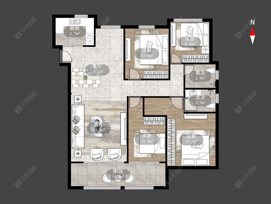 常州中梁金坛壹号院在售二手房源户型图_小牛看房