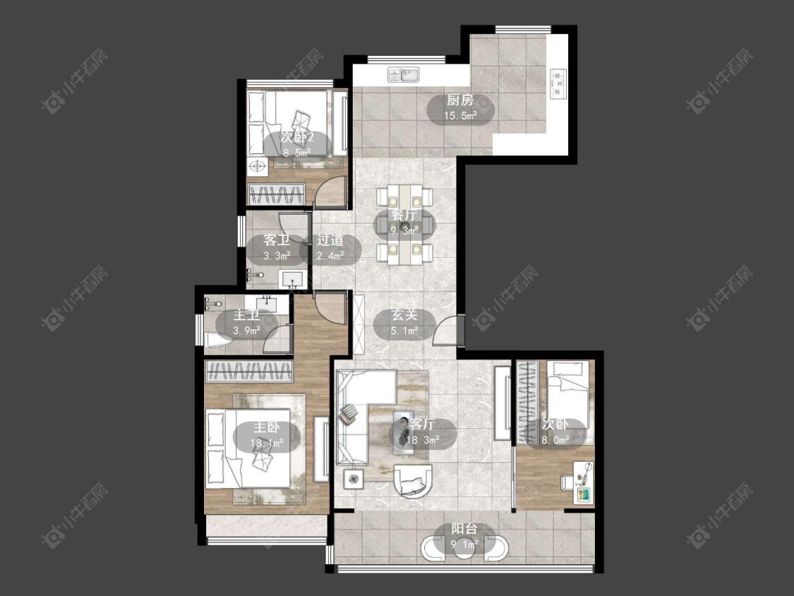 常州牡丹三江公馆在售二手房源户型图_小牛看房