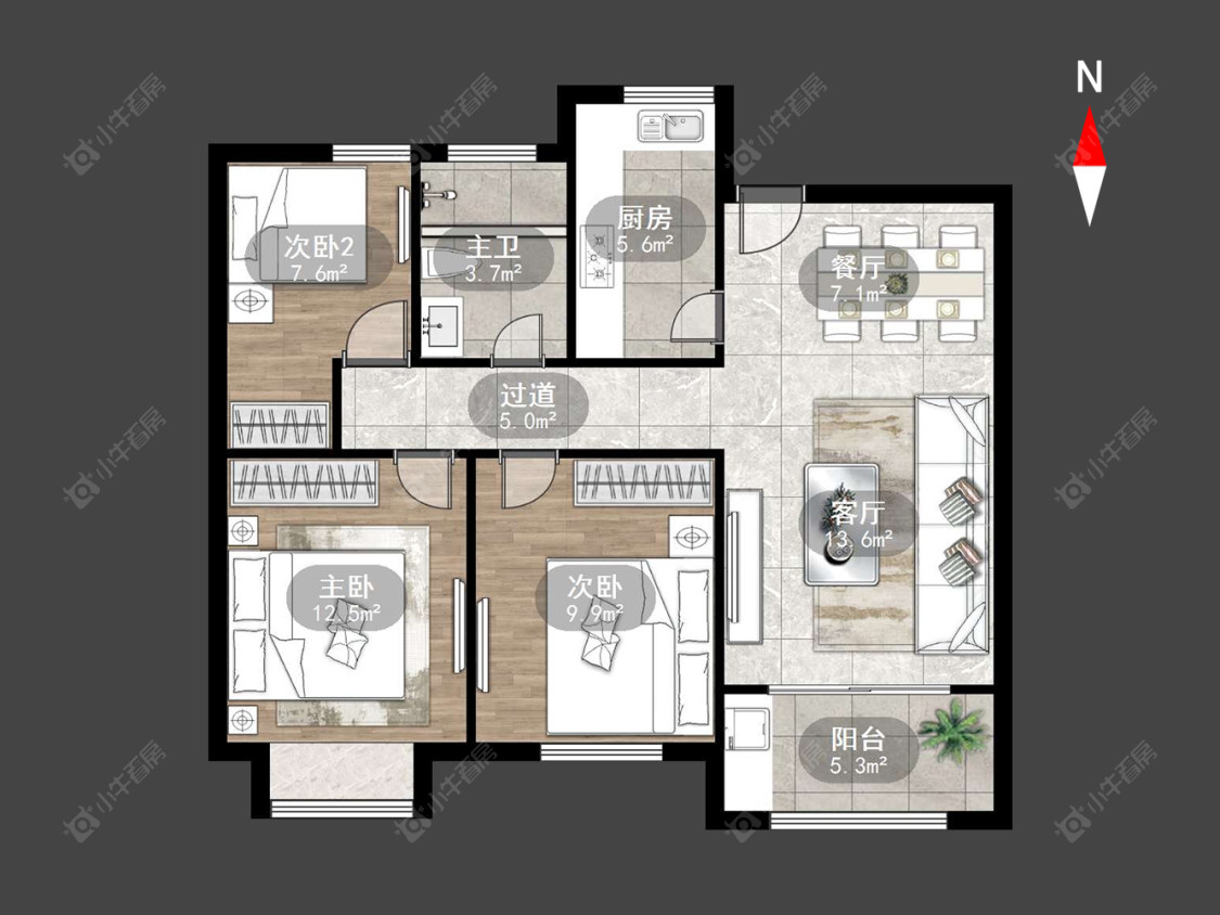 常州尚德花园在售二手房源户型图_小牛看房