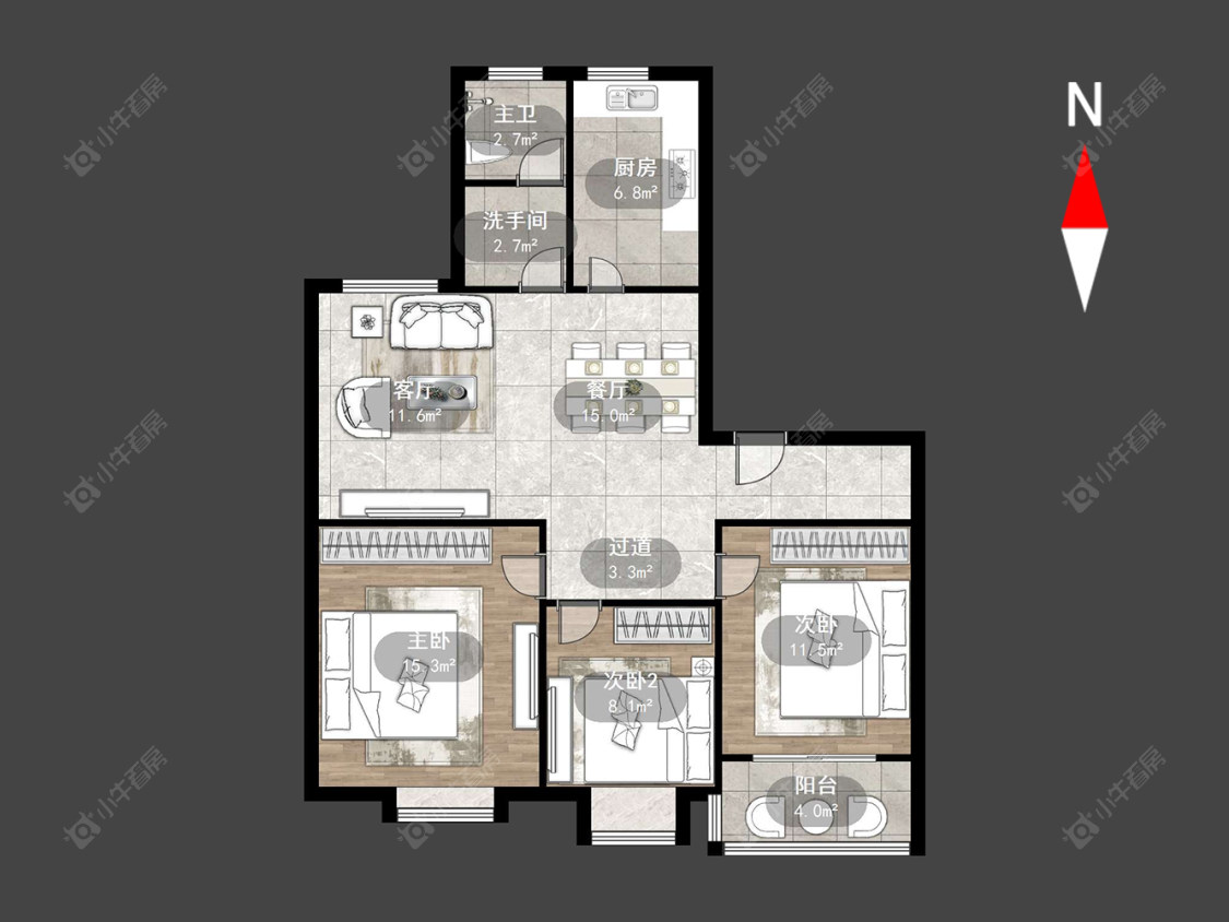常州滨江明珠城东区在售二手房源户型图_小牛看房