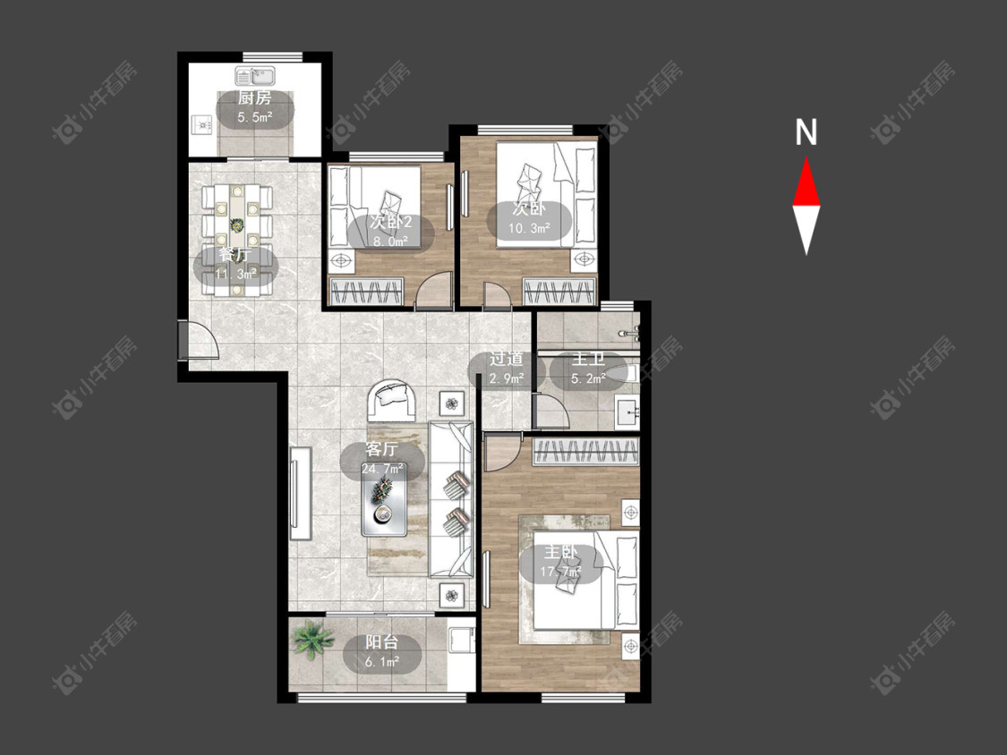 常州白马公馆在售二手房源户型图_小牛看房