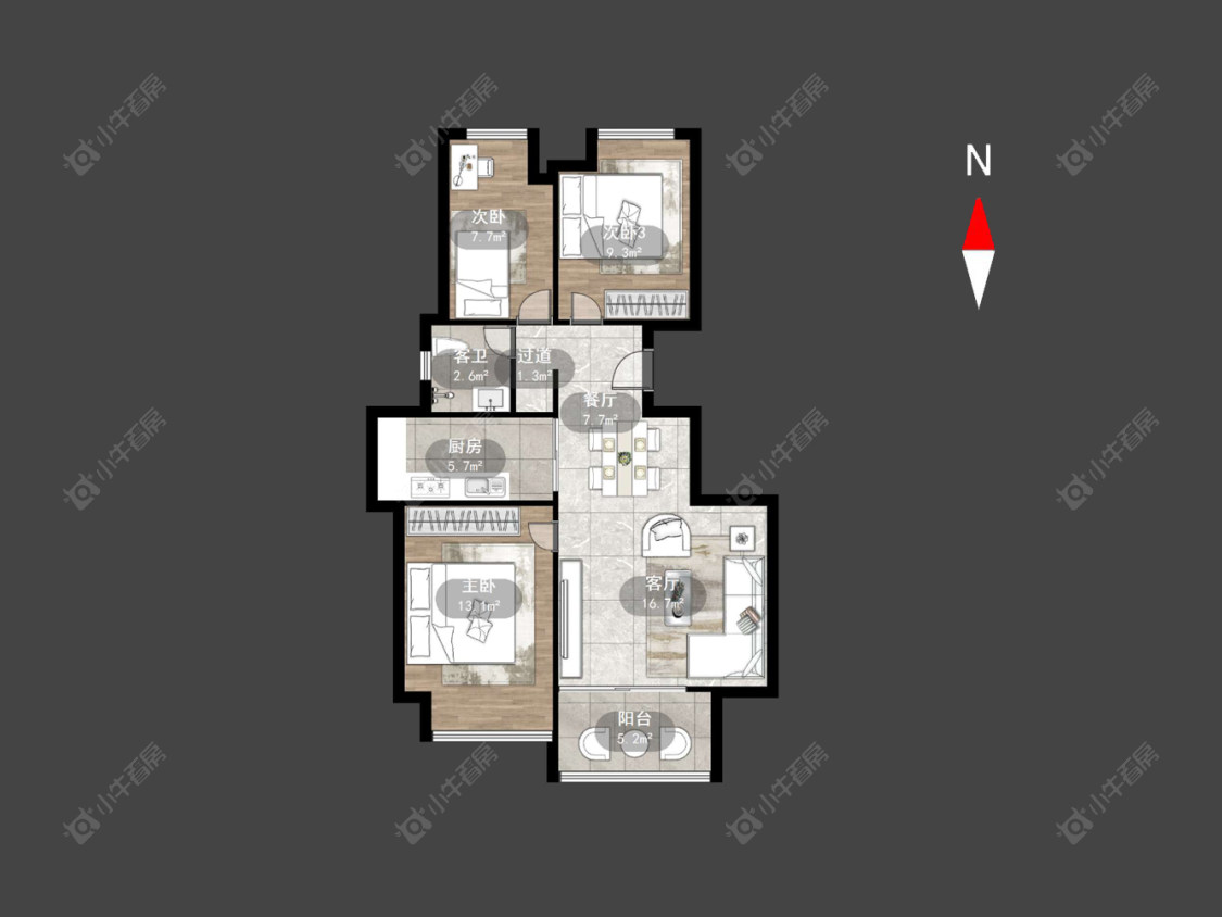 常州荣盛馨河郦舍在售二手房源户型图_小牛看房