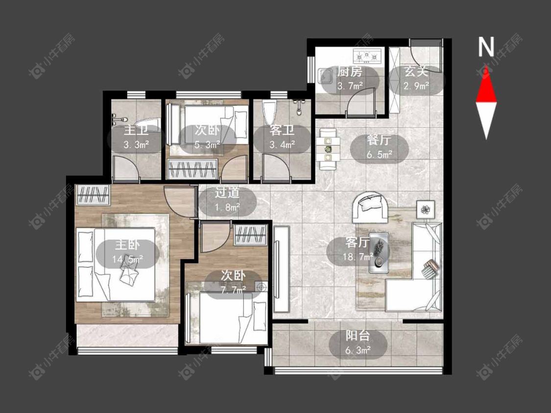 雅居乐湖光映月房源户型图 常州雅居乐湖光映月在售二手房源户型图_小牛看房