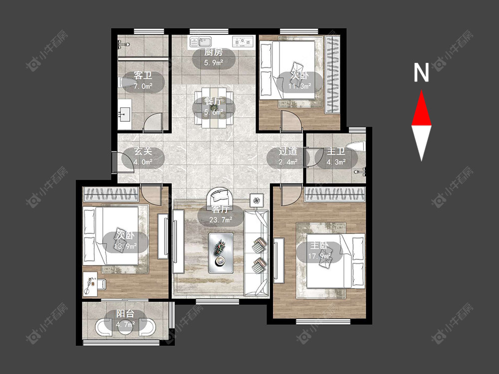 常州卢家巷花苑在售二手房源户型图_小牛看房