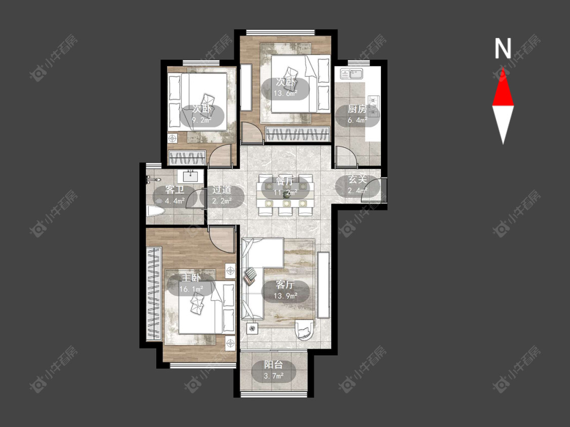 常州檀香湾在售二手房源户型图_小牛看房