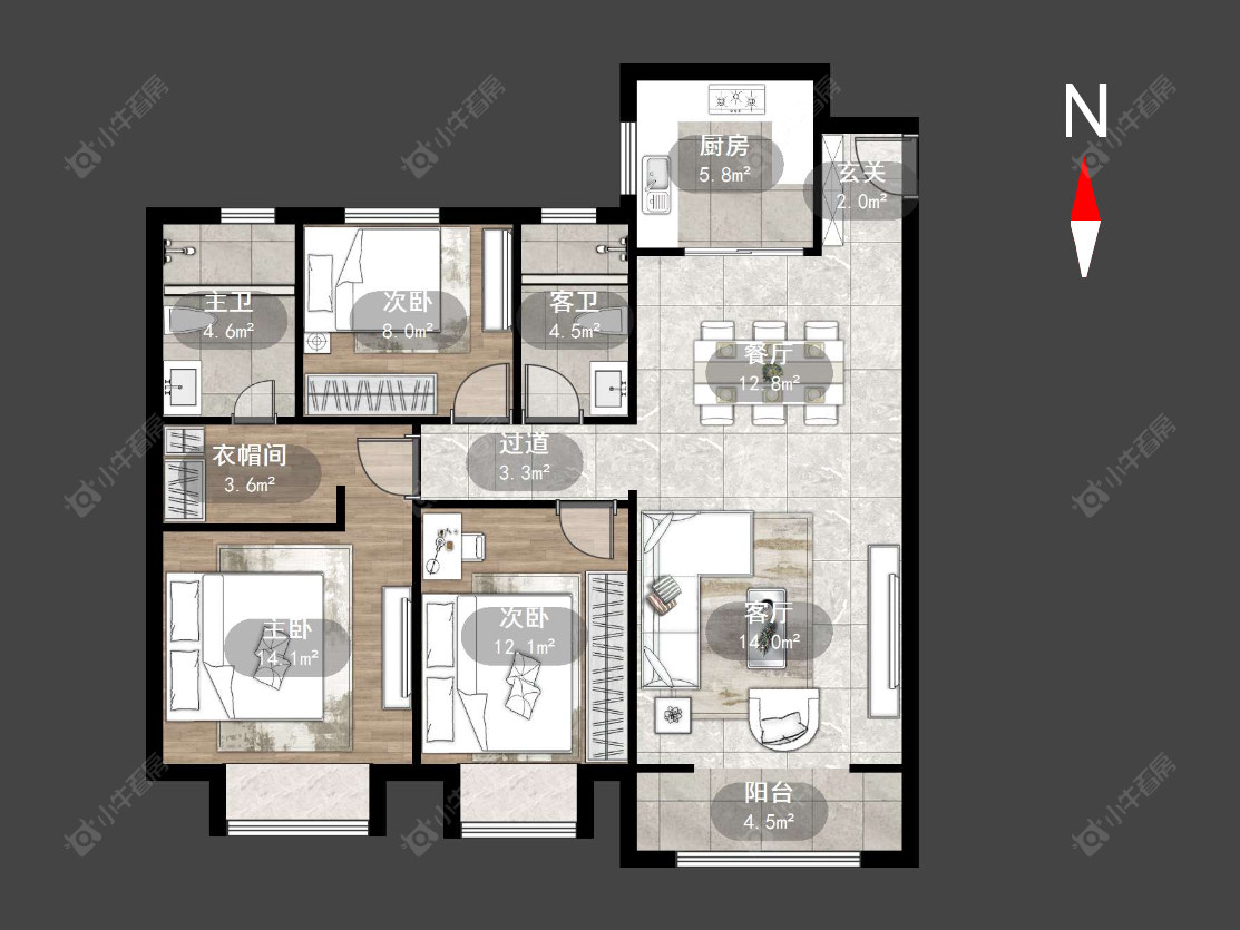 常州华润幸福里在售二手房源户型图_小牛看房
