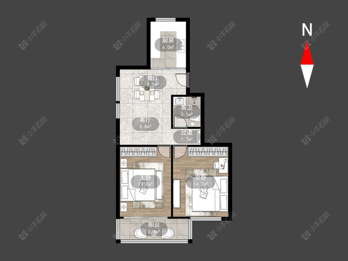 常州蓝天花园西区在售二手房源户型图_小牛看房