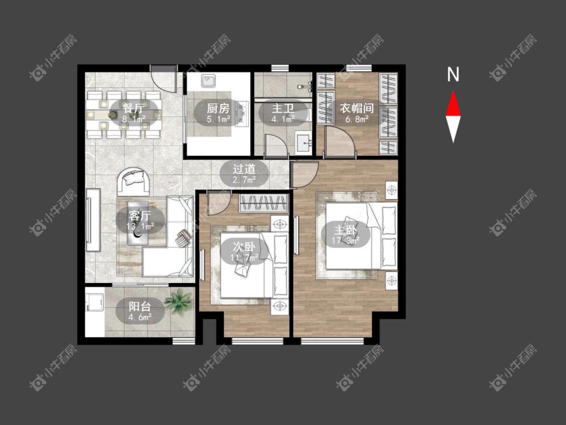 常州九龙仓时代上院在租房源户型图_小牛看房