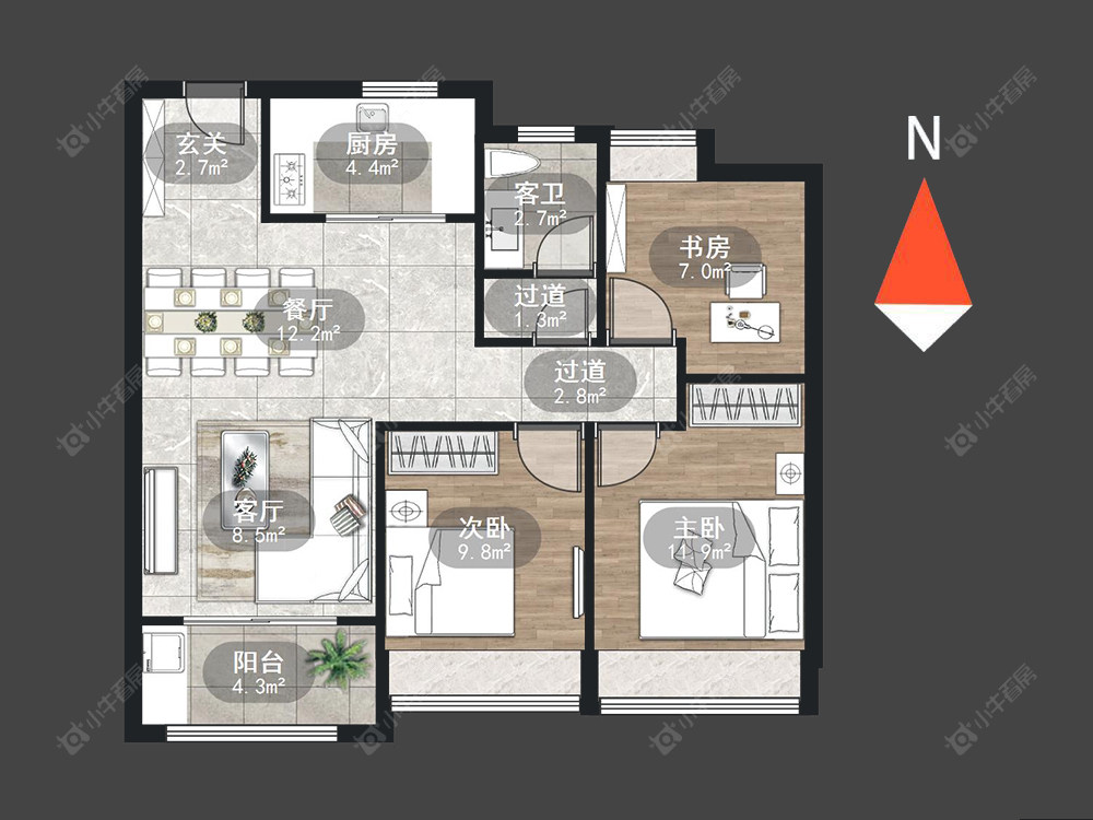 常州万科四季都会在售二手房源户型图_小牛看房