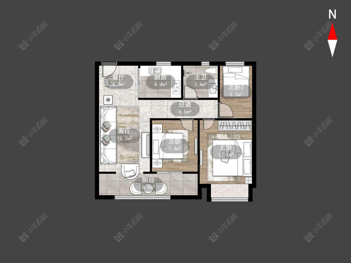 常州清云澜湾A区在售二手房源户型图_小牛看房