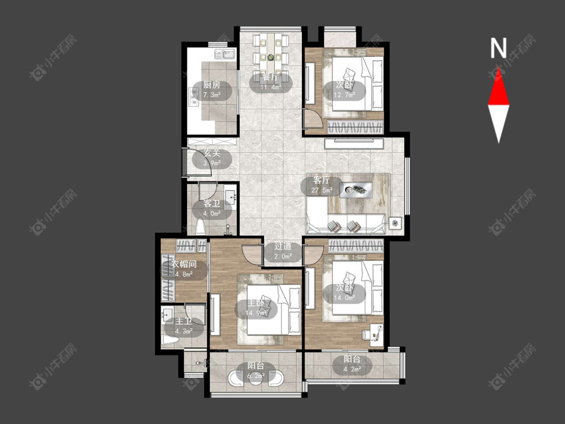 常州阳湖名城在售二手房源户型图_小牛看房