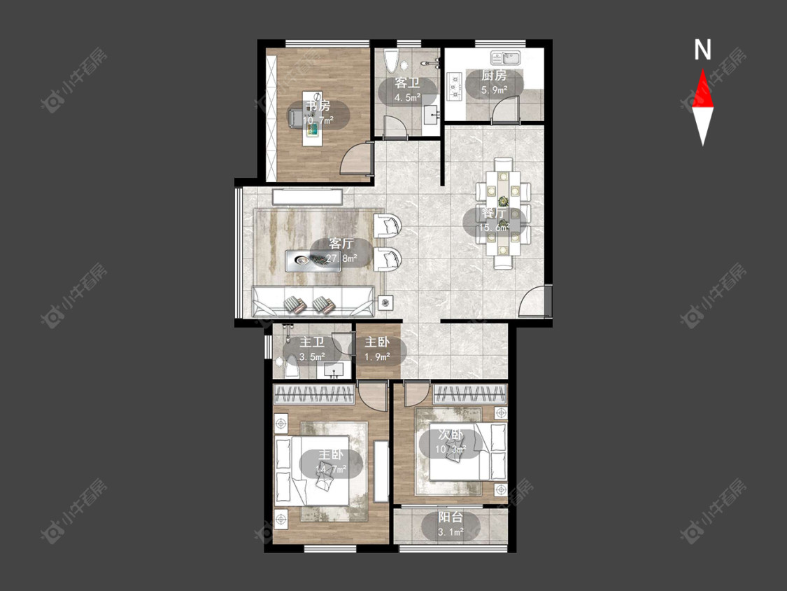 常州百大康桥在售二手房源户型图_小牛看房