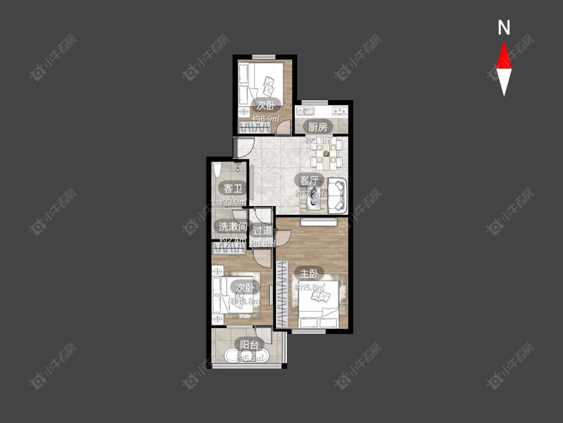 常州翠苑公寓在售二手房源户型图_小牛看房
