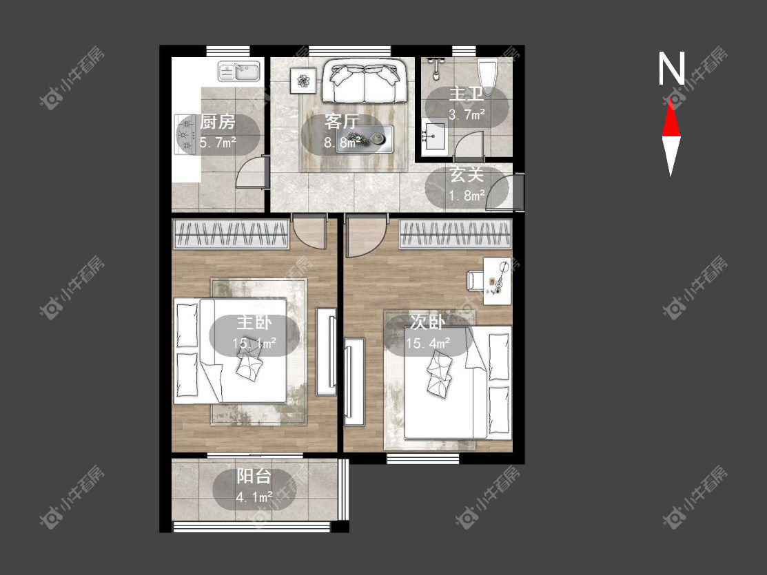 常州工人新村南在租房源户型图_小牛看房