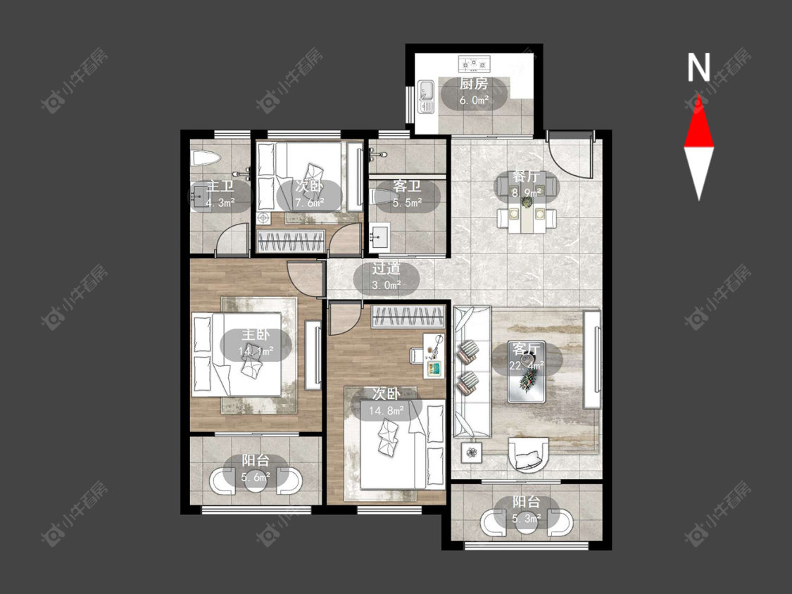 常州瑞景花园在售二手房源户型图_小牛看房