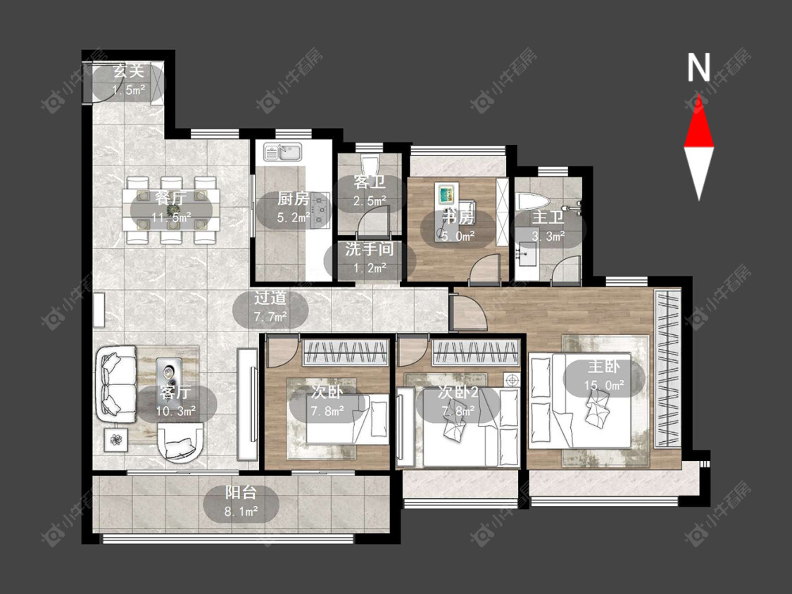 常州绿地香港名墩道在售二手房源户型图_小牛看房