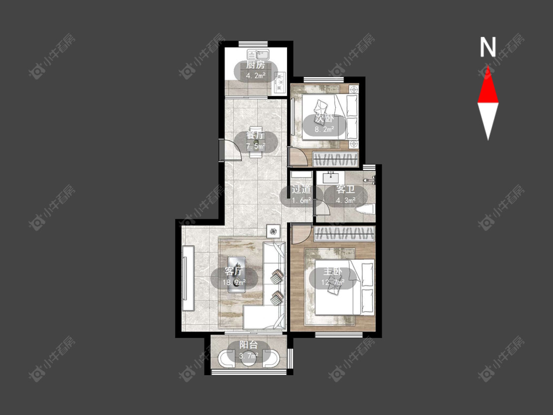 常州百草苑在售二手房源户型图_小牛看房