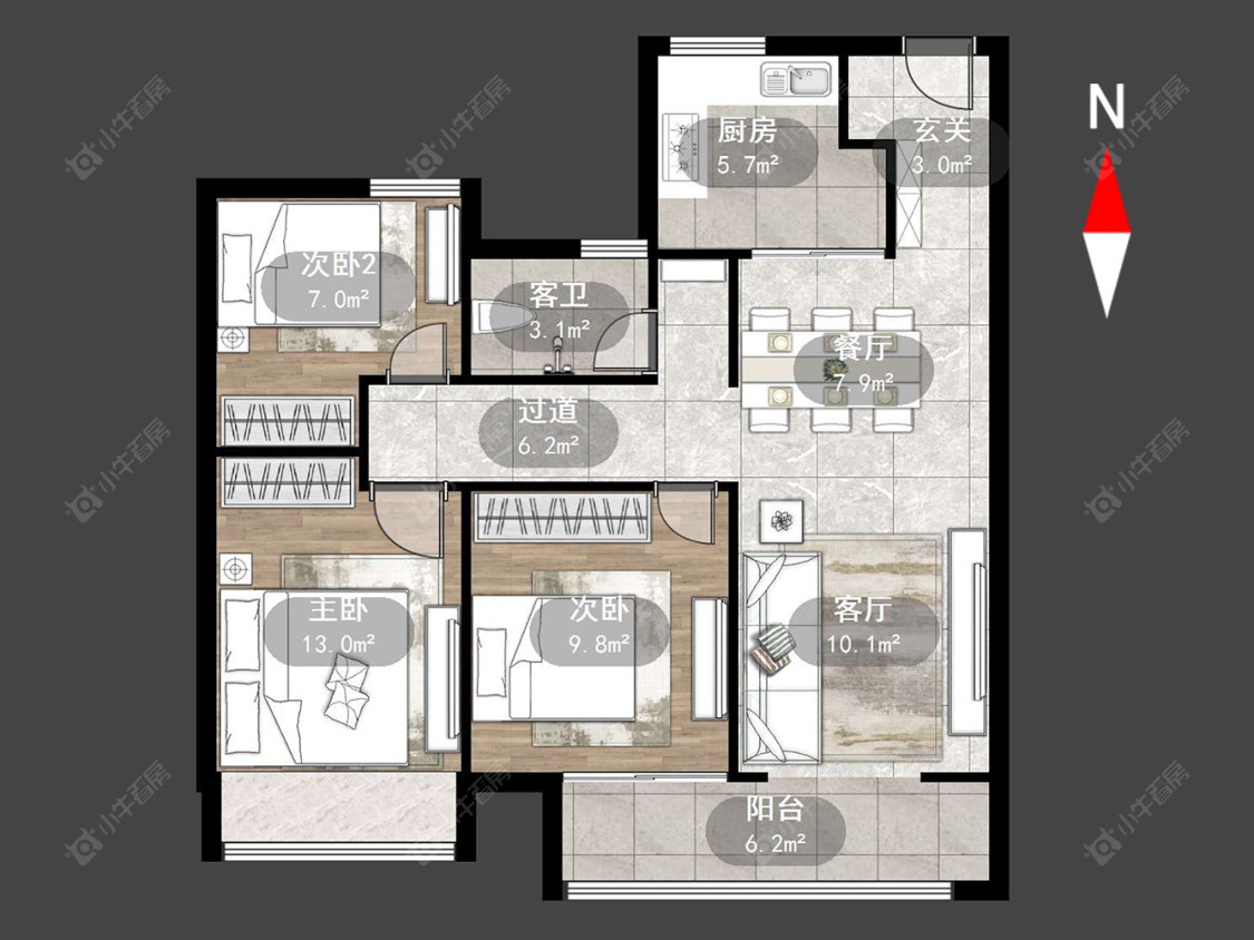 常州昱湖上观在售二手房源户型图_小牛看房