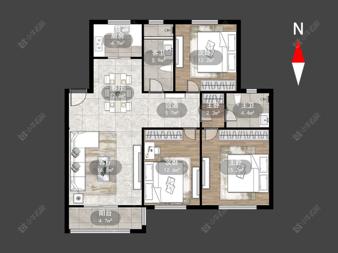 常州百馨苑南苑在售二手房源户型图_小牛看房